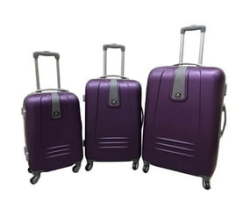 - 3 Piece Sleek Luggage Set - Purple