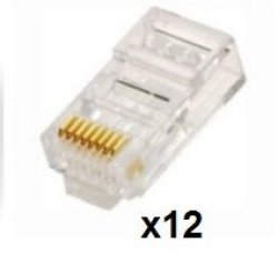 Rj45 Connector 12 Pack - Network Utp Tip