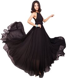 Medeshe Women's 2017 Holiday Beach Maxi Dress Plus Size Wedding Bridesmaid Dress Xx-large Tall Black