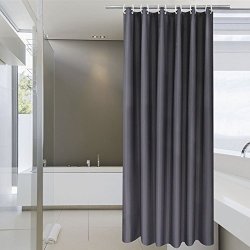 Aoohome Extra Long Shower Curtain 72 X 84 Inch Solid Fabric Shower Curtain Liner For Hotel Mildew Resistant Waterproof Dark Grey