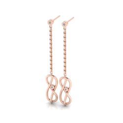 Why Jewellery Infinity Heart Collection Diamond Chandelier Earrings in Rose Gold Plated Silver