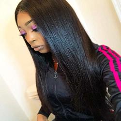 Vshow Hair Lace Front Pre-plucked Wigs Human Hair Malaysian Straight Remy Virgin Hair 130% Density 22 Inches For Black Women