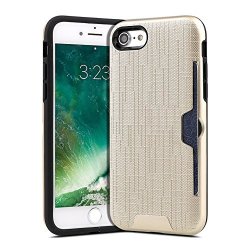 Ginza Box Iphone 8 Wallet Case With Built-in Credit Card Holder Protector For Apple Iphone 8 Multiple Color Options Gld