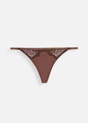 Lace Inset Microfibre G-string