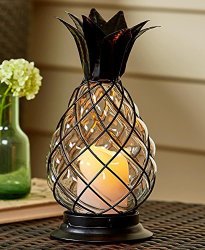 LTD Glass Pineapple LED Hurricane Lantern