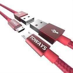 Micro USB Cable Toways 2-PACK 3.3FT 1M USB To Micro USB Charger Nylon Braided Ultra Durable Cable For Samsung Galaxy Sony Htc Nexus LG Motorola