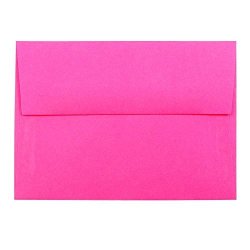 Jam Paper 4BAR A1 - 3 5 8 X 5 1 8 Paper Envelope - Brite Hue Ultra Fuchsia Hot Pink - 50 PACK