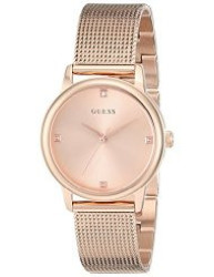 GUESS U0532L3 Women's Diamond-Accented Rose Gold-Tone Watch with Mesh Bracelet