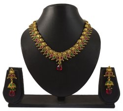 Goldtone Ethnic Bollywood Traditional Indian Women Necklace Earring Set Jewelry IMSARJ-BNS5B