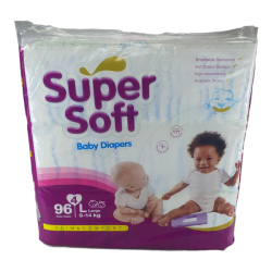 Super Soft Quality Baby Nappies & Diapers - Large 9-14 Kg - P96