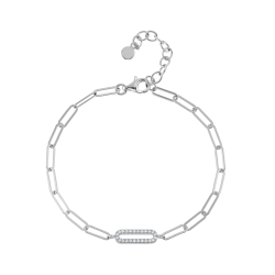 Sterling Silver & Cubic Zirconia Paperclip Link Bracelet