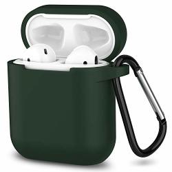 Airpods Case Satlitog Protective Silicone Cover Compatible With Apple Airpods 2 And 1 Not For Wireless Charging Case Dark Green