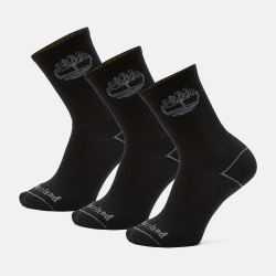 Bowden 3-PACK Logo Crew Socks For Men - L Black
