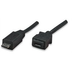 307420 Micro USB Bm To Micro USB Female Hi-speed USB 2.0 Extension Cable 1.8 M- Black