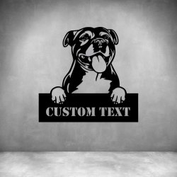 Staffordshire Bull Terrier With Custom Text - 450MM Matt Silver