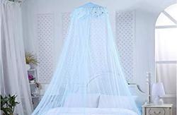 White Loisleila Princess Lace and Net Round Bed Canopy by 120-Inch with Light 