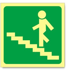 Jalite Stairs Going Up Left Photoluminescent Sign