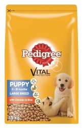 Pedigree - Dry Dog Food Chicken & Rice - 1.5KG - Large Breed Puppy