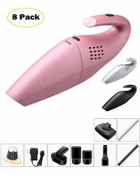 Handheld Car Vacuum Portable Wireless Lightweight Auto Interior Cleaning Detail Kit Vehicles Buster Pink