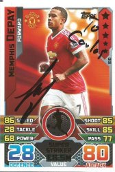 Menphis Depay - Match Attax 2015 - Personally Signed Trading Card