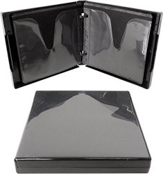 1 Black 12-DISC Capacity Cd DVD 2-RING Album Wallet Book Storage CDBR2412BK Unikeep Style