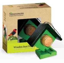 Naturesmenu Wooden Suet Feeder - Plus 1 X Suet Meal Jar