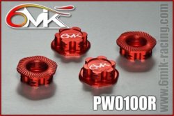 6MIK Serrated & Locking 1 8 Wheel Nut 1.0MM Red 4