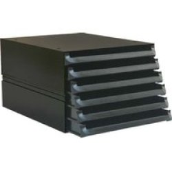 Bantex Texo Modular 6 Drawer Storage System - Black