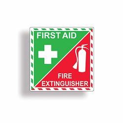 First Aid Kit fire Extinguisher Inside Sticker For Emergency Safety Box Or Kit Rescue Alert 911 Decal