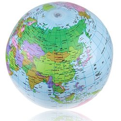Swimming - 40CM Inflatable World Globe Map Balloon Beach Ball Teach Education Geography Toy - Universe Clod Human Beings Humans Chunk Race Mankind Clump