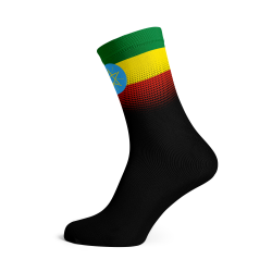 Ethiopia Flag Socks - Large Black