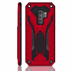 Samsung Galaxy S9 Plus Case Military Grade 12FT. Drop Tested Protective Case Kickstand Wireless Charging Compatible With Galaxy S9 Plus - Red
