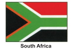 Brand New 12"X 18" World Stick Flag- One Dozen - South Africa