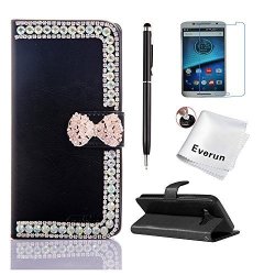LG V20 Case LG V20 Case Wallet Everun Luxury 3D Bling Diamond Pu Leather Flip Protective Wallet Credit Card Case For LG V20 With