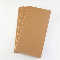 Blank Travelers Notebook Refill 8.3" X 4.3" Set Of 3 Thick Regular Inserts For Leather Journal - 96 SHEETS 192 Pages-perfect For Drawing