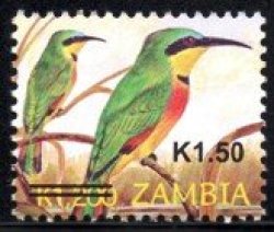 Zambia - 2013 Birds K1.50 Overprint Mnh