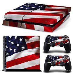 Zoomhit PS4 Playstation 4 Console Skin Decal Sticker Usa Flag + 2 Controller Skins Set