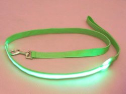 3-mode Led Flashing Lights Dog Leash Nylon - Green