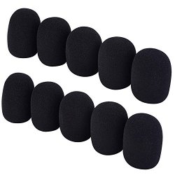 Huele 10 Pack Foam MIC Cover Handheld Microphone Windscreen Black