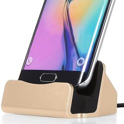 ONX3 Gold Samsung Galaxy J7 2016 Desktop Charger Micro USB Base Stand Data Sync Charging Docking Station