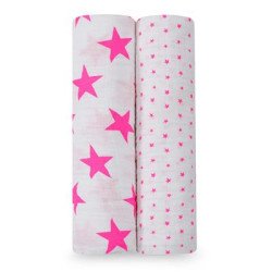 Aden + Anais 2 Pack Swaddles - Fluro Pink