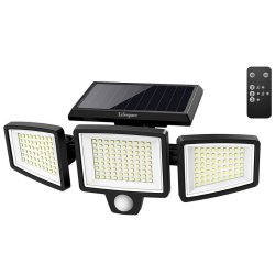 Lifespace 210 LED 600LM Solar Security Flood Light With 3 Heads