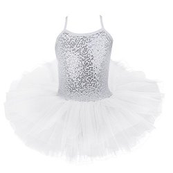 Freebily Little Big Girls Sequins Glittering Sleeveless Ballet Tutu Dress Modern Dance Camisole Gymnastic Leotard