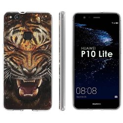 Huawei P10 Lite Tpu Silicone Phone Case Mobiflare Clear Ultraflex Thin Gel Phone Cover - Tiger Style For Huawei P10 Lite 5.2" Screen