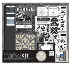 Me & My Big Ideas Scrapbooking Box Kit Black And White Neutral Memories 12-INCH By 12-INCH