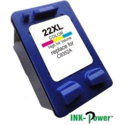 INK-Power Inkpower Generic Replacement Tri Colour Cartridge For Hp 22XL C9352CE-PAGE Yield 150 Pages With 5% Coverage For Use With Hp Deskjet D1311 D1320 D1330
