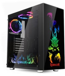 Redragon Steeljaw Pro Tempered Glass Rgb Atx Gaming Chassis