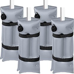 Eurmax Heavy Duty Canopy Water Weights Bag Leg Weights For Pop Up Canopy Tent Gazebo Weighted Feet Bag Water Bag Set Of 4 Grey