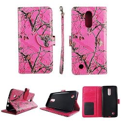 Camo Pink Mozzy Wallet Folio Case For LG K10 2017 5.3" LG K20 Plus LG K20 V LG Harmony LG