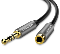 UGreen 3.5MM M To F 2M Audio Ext Cable - Black
